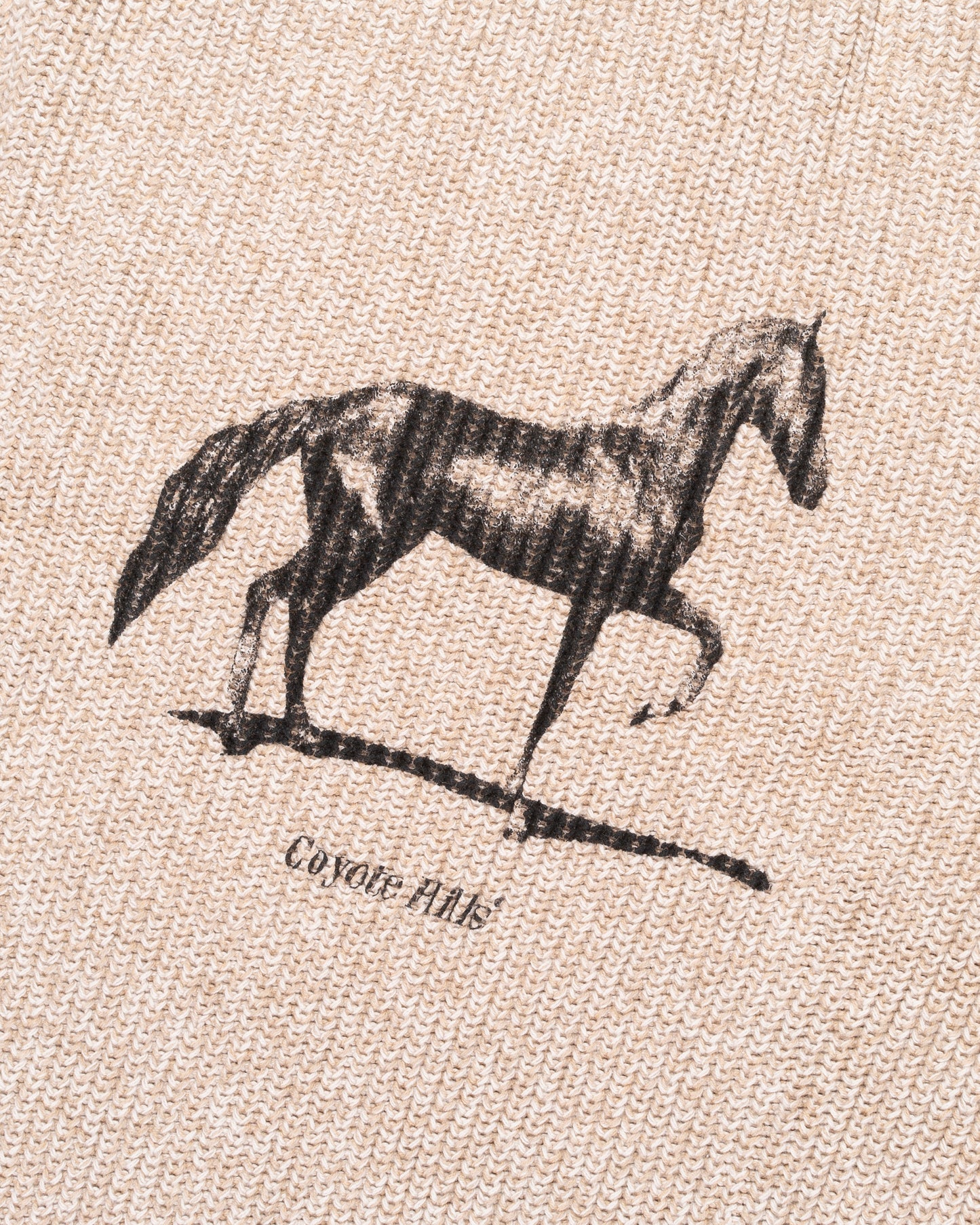 Pony Knitted Sweater - Camel